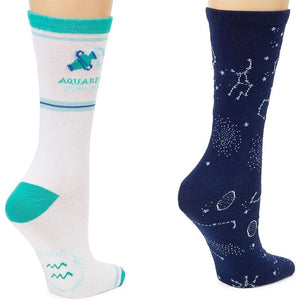 Zodiac Gifts, Aquarius Socks (Unisex, 2 Pairs)