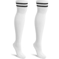 White Knee High Soccer Socks (Unisex, Large, 3 Pairs)