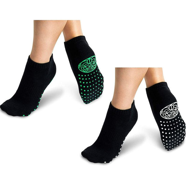 Anti-Slip Yoga Socks for Women (Black, 2 Pairs)