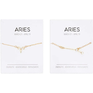 Aries Zodiac Necklace and Bracelet, Astrology Jewelry Sets for Women