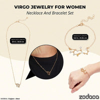 Virgo Zodiac Necklace and Bracelet, Astrology Jewelry Sets for Women