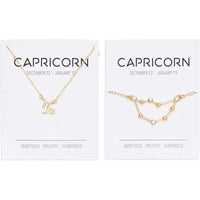 Capricorn Zodiac Necklace and Bracelet, Astrology Jewelry Sets for Women