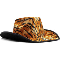 Fun Cowboy Hat, Party Cowboy Hat in Tiger Print (Adult Size, Unisex)