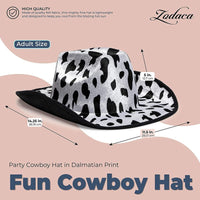 Zodaca Fun Cow Print Cowboy Hat for Halloween Costume Parties (Adult Size, Unisex)