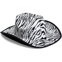 Zodaca Fun Party Cowboy Hat, Zebra Print (Adult Size, Unisex)