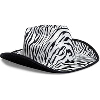 Zodaca Fun Party Cowboy Hat, Zebra Print (Adult Size, Unisex)