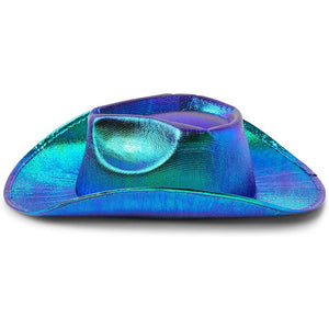 Zodaca Metallic Green Western Cowboy Hat for Adults (Holographic, Unisex)