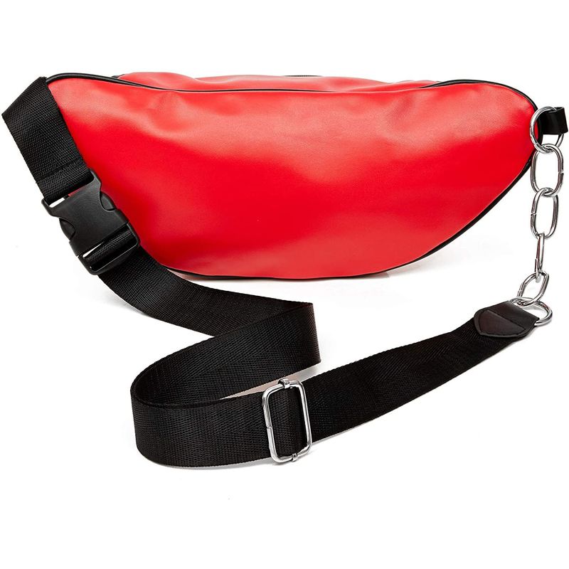 Zodaca Black Plus Size Fanny Pack for Women and Men, Fashion