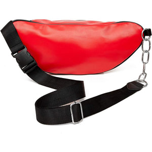 Red Fanny Pack with XXL Adjustable Strap 33-52 In (Unisex)