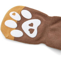 Large Dog Paw Socks for Hardwood Floor (4 Pairs, 8 Pieces Total)