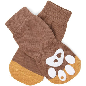 Large Dog Paw Socks for Hardwood Floor (4 Pairs, 8 Pieces Total)