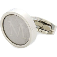Men’s Initial Cufflinks and Tie Clips Set with Gift Box, Letter M (3 Pieces)