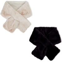Faux Fur Neck Collar Wraps for Women (6.25 x 40 In, 2 Pack)
