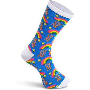 Gay Pride Mid-Calf Socks, Unisex Rainbow Socks (Adult Size, 3 Pairs)