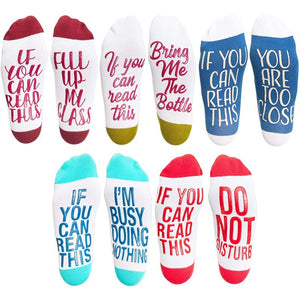 Funny Novelty Gift Socks, If You Can Read This (5 Pairs)