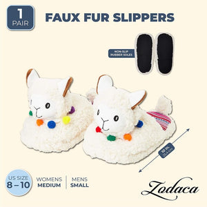 Zodaca Llama House Slipper Shoes for Women (US W 8-10)