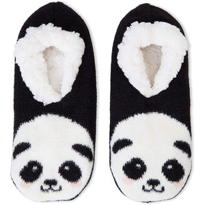Faux Fur Lined Sloth and Panda Slipper Socks (2 Pairs, Size Large)
