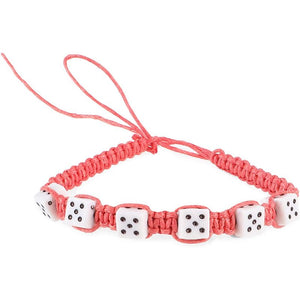 Adjustable Cord Bracelet Dice Beads, Perfect Party Favors for Kids (12 Pack)