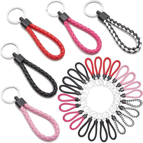 Paracord Keychains in 6 Colors (4.4 x 1.2 Inches, 24-Pack)