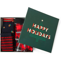 Christmas Boxer Brief and Sock Set for Men, Box Set (Red, Black, XL, 3 Pieces)