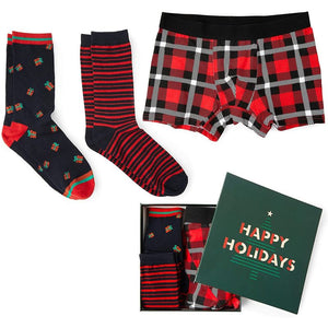 Christmas Boxer Briefs and Socks for Men, Box Set (Small, 3 Pieces)