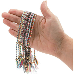Braided Friendship Bracelets, Adjustable Sizing (12 Pack, Assorted Colors)