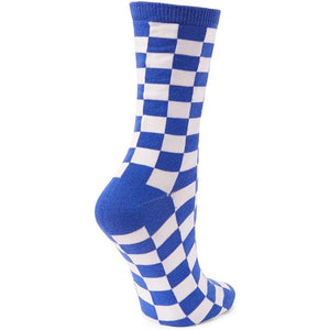 Checkerboard Crew Socks for Women and Men, 7 Colors (Unisex, 7 Pairs)