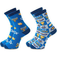 Hanukkah Socks for Women and Men, Fun GIft Set (One Size, 2 Pairs)