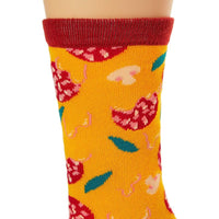 Pizza Crew Socks for Women, One Size (Yellow, Blue, 2 Pairs)