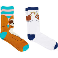 Sloth Lovers Crew Socks for Men and Women, Novelty Socks (One Size, 2 Pairs)