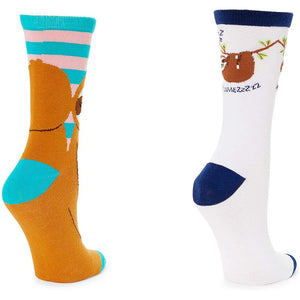 Sloth Lovers Crew Socks for Men and Women, Novelty Socks (One Size, 2 Pairs)