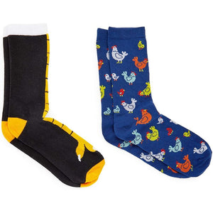 Chicken Lovers Crew Socks for Women, Fun Gift Set (One Size, 2 Pairs)