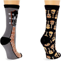 Guitar Crew Socks for Men and Women, Novelty Sock Set (One Size, 2 Pairs)