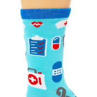 Crew Socks for Women, Nurse Appreciations Gifts, One Size (Blue, 2 Pairs)