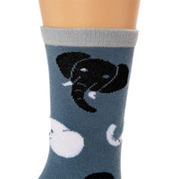 Elephant Lovers Crew Socks for Women, Fun Gift Set (One Size, 2 Pairs)