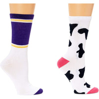 Cow Print Socks for Women and Men, Novelty Sock Set (One Size, 2 Pairs)