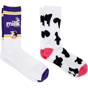 Cow Print Socks for Women and Men, Novelty Sock Set (One Size, 2 Pairs)