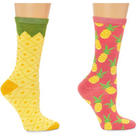 Pineapple Socks for Women and Men, Novelty Sock Set (One Size, 2 Pairs)
