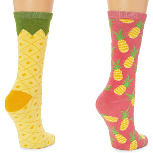 Pineapple Socks for Women and Men, Novelty Sock Set (One Size, 2 Pairs)