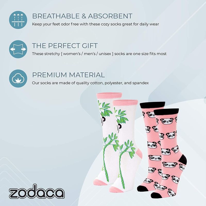 Panda Socks for Women and Men, Novelty Sock Set (One Size, 2 Pairs