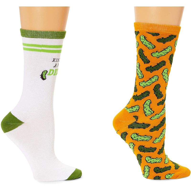 Pickle Socks for Women and Men, Novelty Sock Set (One Size, 2 Pairs) -  Zodaca