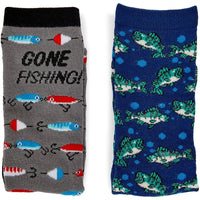 Fishing Crew Socks for Men, Novelty Socks for Birthdays, Father's Day (One Size, 2 Pairs)
