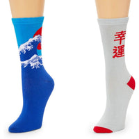 Japan Crew Socks for Women, Fun Sock Gift Set (One Size, 2 Pairs)