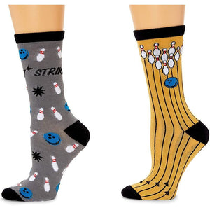 Bowling Socks for Men or Women, Perfect for Birthdays, Holidays (One Size, 2 Pairs)