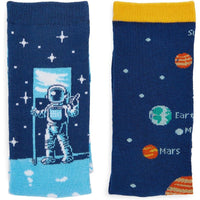 Space Lovers Crew Socks for Women, Fun Gift Set (One Size, 2 Pairs)