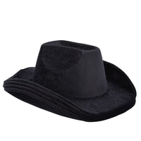 4-Pack Black Felt Cowboy Hats - Bulk Pack of Cowboy Hats for Men, Women, Girls, Halloween, Birthday, Bachelor, Bachelorette (Adult Size)