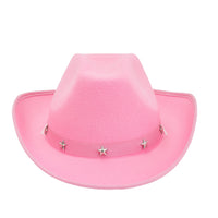 Felt Pink Cowgirl Hat for Women and Men, Costume Accessories (14.8 x 10.6 x 5.9 Inches)