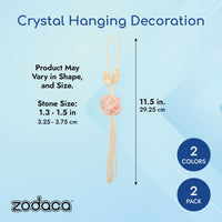 Crystal Car Hanging Ornament for Decoration (Red and Purple, 2 Pack)