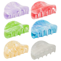 6 Pack Medium Hair Claw Clips for Women, Accessories in 6 Bright Colors (3.2 x 1.4 x 1.7 In)