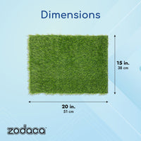 2 Pack Artificial Turf for Dogs and Puppy Potty Training with Drain Holes, Faux Grass Mat for Crafts, Indoor and Outdoor Decor, Green Turf Rug for Doormat, Under Bench Shoe Storage (15 x 20 Inches)